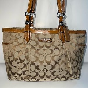 COACH Brown Signature Gallery Tote Handbag